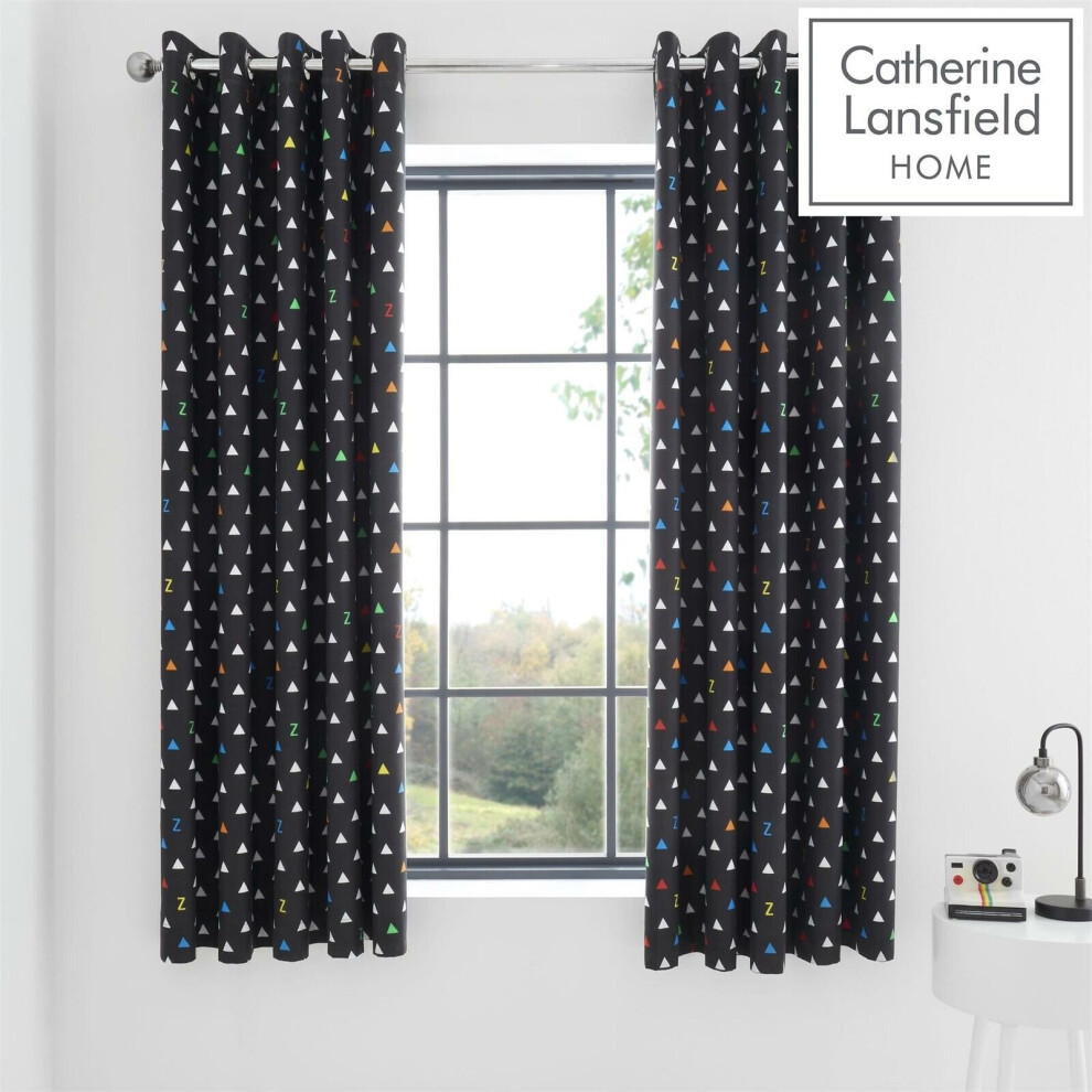 (66x72" Curtains) Catherine Lansfield Sleep Glow In The Dark Bedding