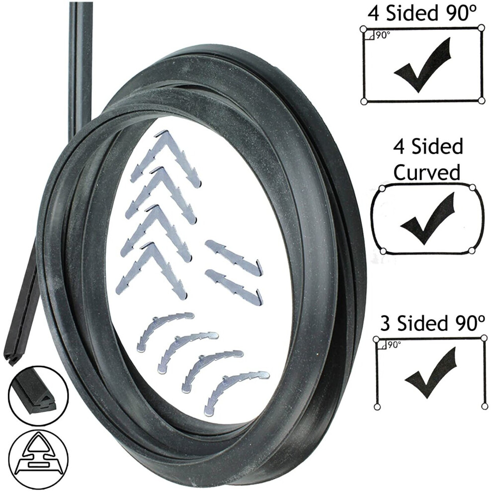 3m Cut to Size Door Seal for Whirlpool 3 or 4 Sided Oven Cooker (Rounded or 90Âº Clips)