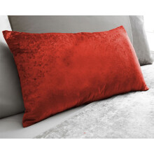 (Red) Crushed Velvet Boudoir Cushion- 30 X 50 cm