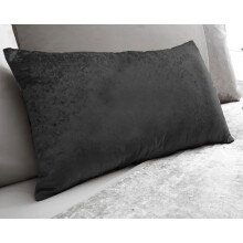 (Black) Crushed Velvet Boudoir Cushion- 30 X 50 cm