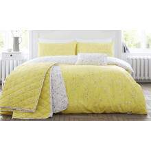 (Boudoir Cushion, Yellow) Hip Sprig 200 TC Duvet Set