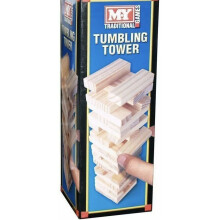 My Traditional Games Tumbling Tower Blocks Jenga Game 48 Wooden Pcs Family Fun