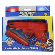 Assorted Swat Mission Pistol & Silencer Toy Party Bag Filler Action Gun Metal