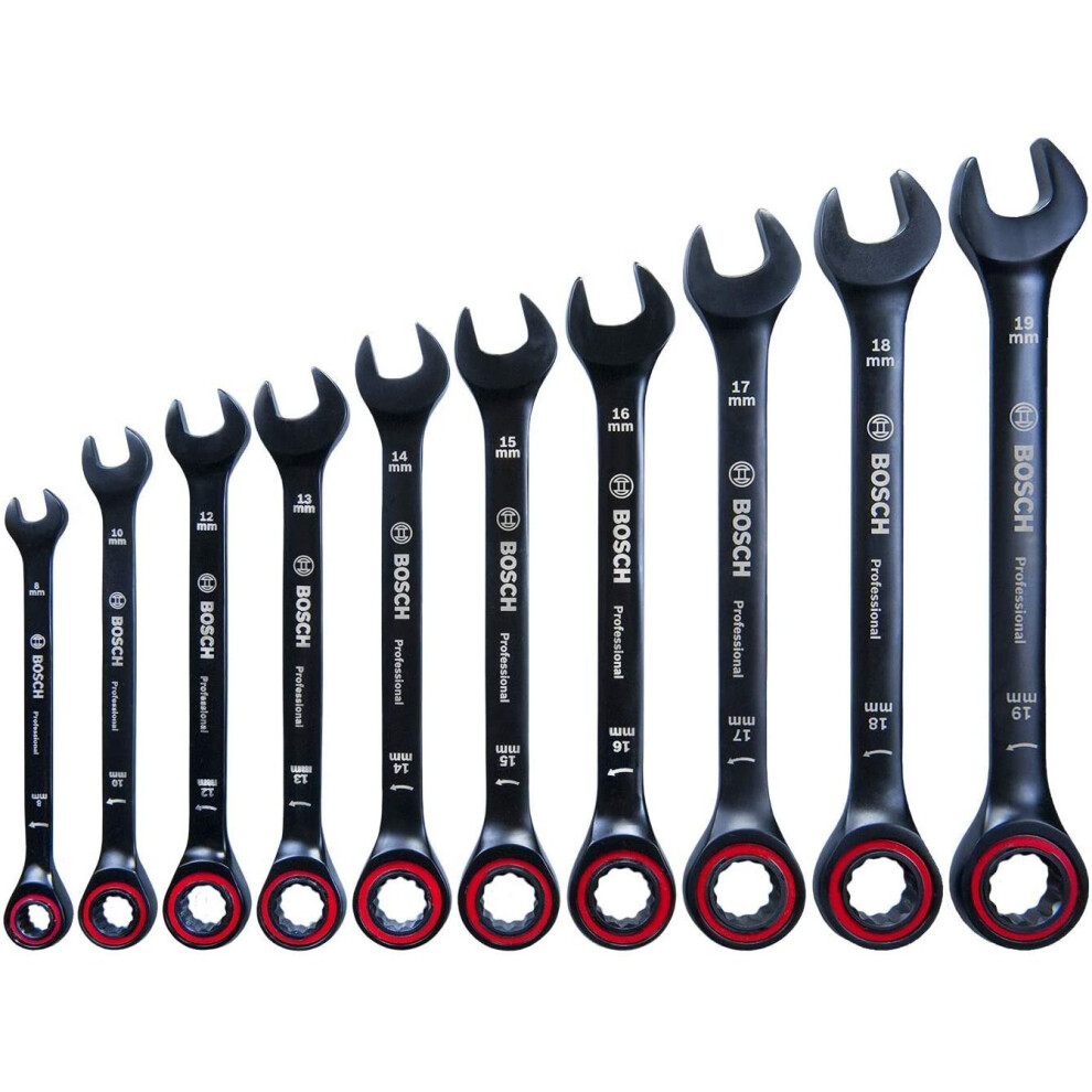 Bosch Spanner Set 10-Piece (8/10/12/13/14/15/16/17/18/19 mm, in Bag)