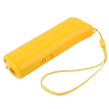 (Yellow) Pet Dog Gentle Ultrasonic Anti Barking Pets Repeller Trainer Device LED Light