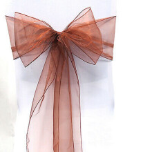 (#2 Coffee, 50 Pcs) 10/25/50/100X Chair Cover Wide Bow Tie Sashes Wedding Party Venue Ornaments