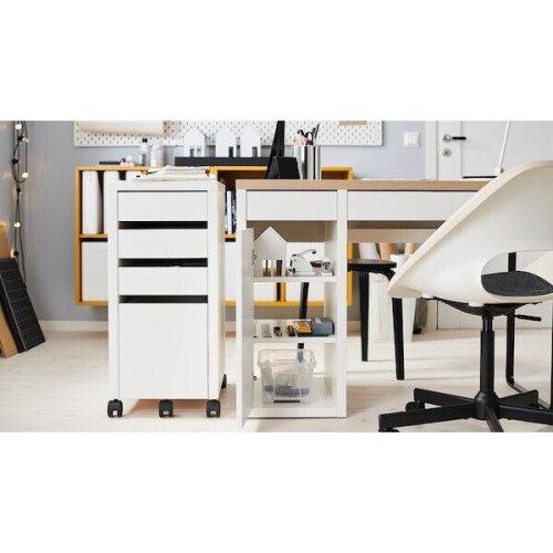 Ikea MICKE Drawer unit with drop-file storage, white 35x75 cm 2