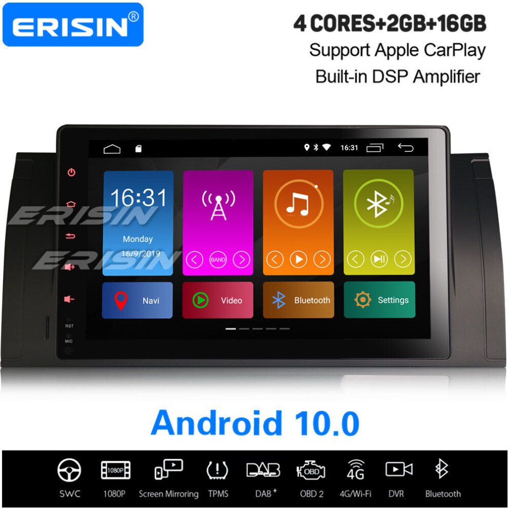 9" Android 10.0 Dsp Car Stereo Carplay Dab+ Satnav Wifi Obd2 Bmw 5Er E39 X5 E53 M5 631851157430