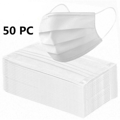 50 White Disposable Face Masks 2