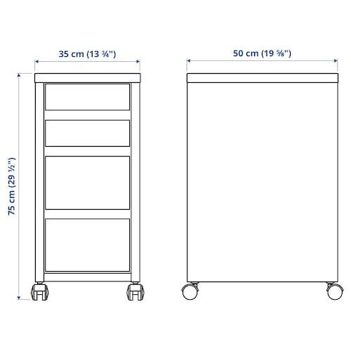 Ikea MICKE Drawer unit with drop-file storage, black-brown 35x75 cm 2