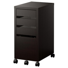 Ikea MICKE Drawer unit with drop-file storage, black-brown 35x75 cm