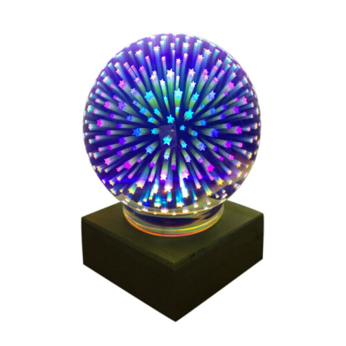 (Little Stars) 3D Glass Ball Novelty Firework Butterfly Night Light LED ...