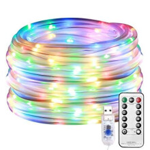 Lepro Multi Coloured Christmas Rope Lights, 10M 100 LED RGB USB Fairy Lights, Low Voltage, 8 Modes/Timer/Remote, Waterproof Indoor Outdoor Sensory S