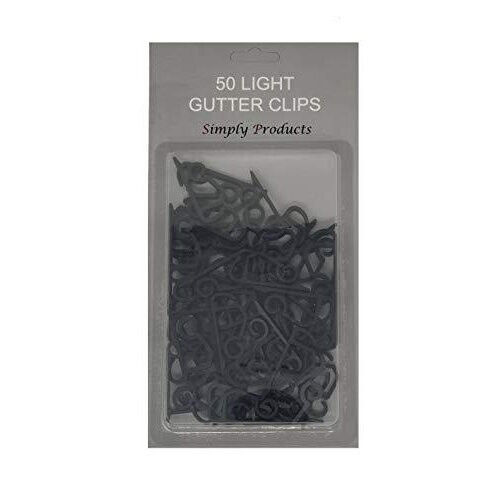 50 Gutter Hanging Hooks/Clips for Outdoor Christmas Xmas String Lights (Black) 2