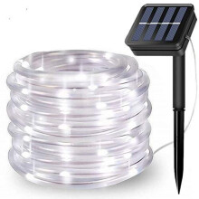 FANSIR Solar String Lights Outdoor Rope Lights, 8 Modes 100 LED Solar Powered Outdoor Waterproof Tube Light Copper Wire Fairy Lights for Garden Fenc