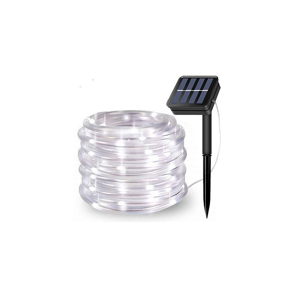 FANSIR Solar String Lights Outdoor Rope Lights, 8 Modes 100 LED Solar Powered Outdoor Waterproof Tube Light Copper Wire Fairy Lights for Garden Fenc