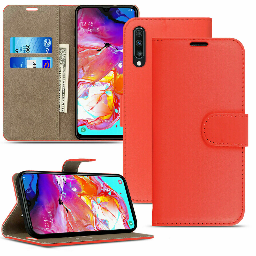 (Red) Pu Leather Wallet Flip Book Phone Cover For Samsung Galaxy A41 Red 5060820564064