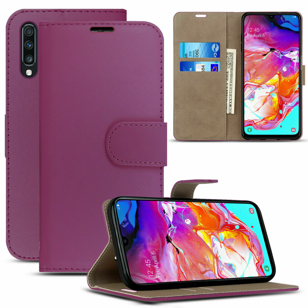 (Purple) Pu Leather Wallet Flip Book Phone Cover For Samsung Galaxy A41 Purple 5060820564088