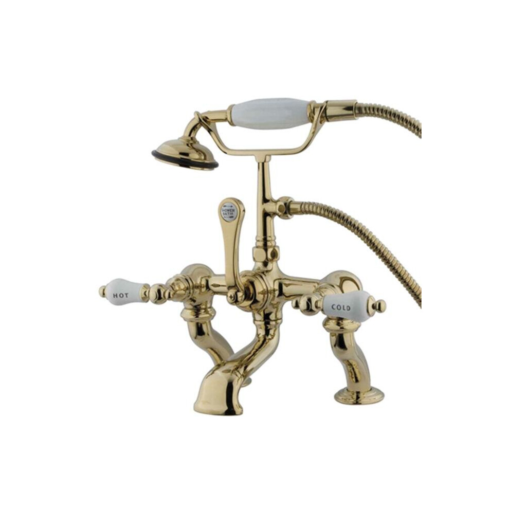 Clawfoot Tub Filler With Hand Shower - Polished Brass Finish 780997706245
