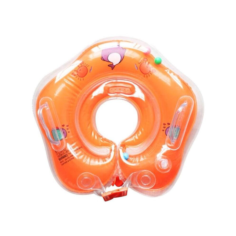 (orange, 1-18 months) swimming pool and bath baby neck ring