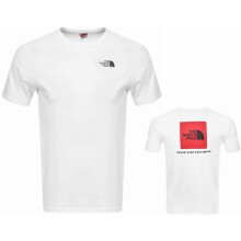 (S) The North Face T0C242FN4 Red Box T-Shirt White