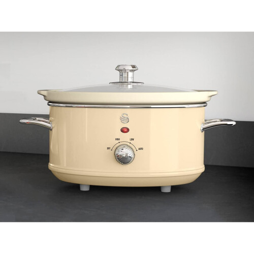 Swan Swan 3.5l Retro Slow Cooker 3 Different Temperature Settings Keep Warm Function 2
