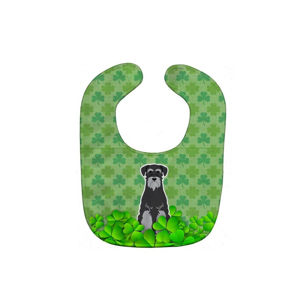 Standard Schnauzer Shamrocks Baby Bib Black/Grey Stationx