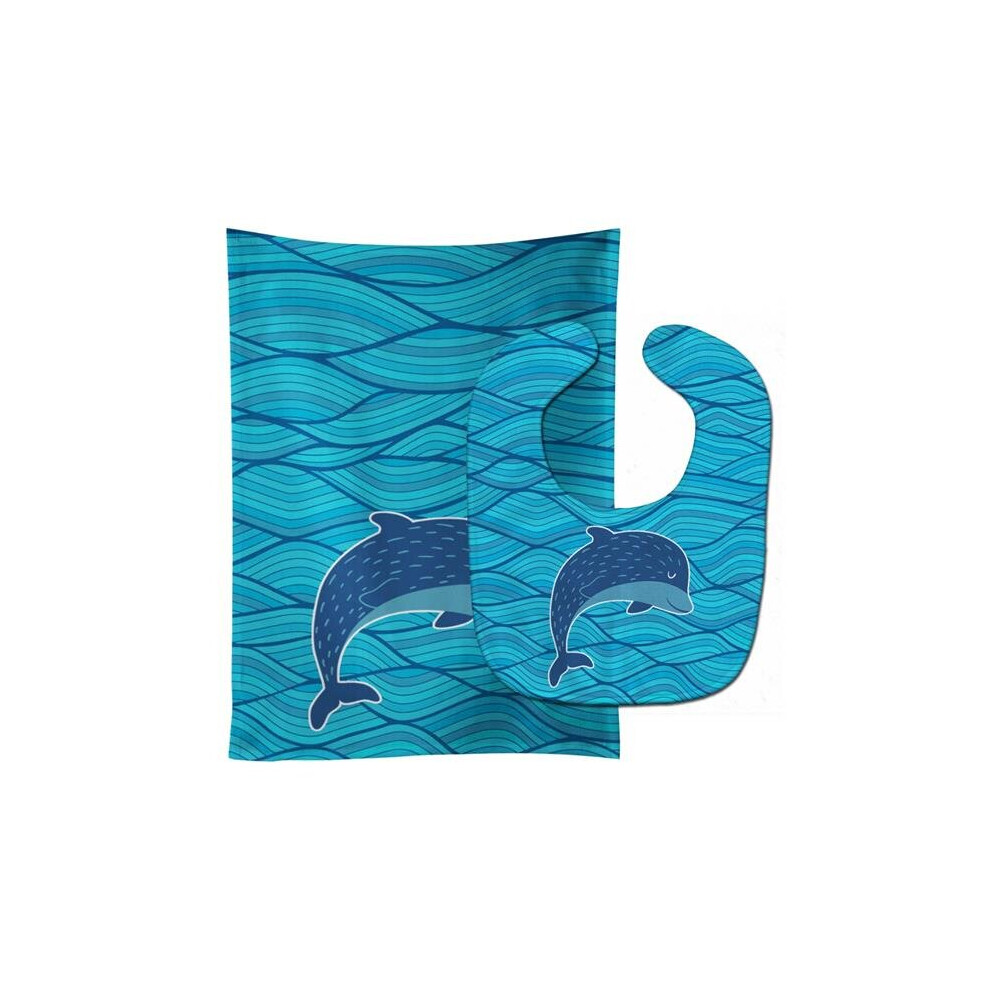 Dolphin Baby Bib & Burp Cloth Stationx