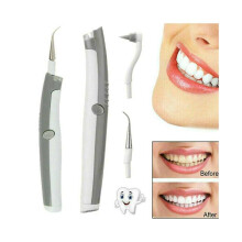 (2 Pcs) Ultrasonic Electric Teeth Stains Cleaner Kit Polisher Plaque Teeth Cleaning Tool