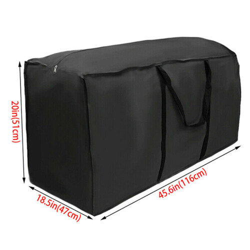 (Black, 173x76x51cm) Waterproof Durable Heavy Duty Outdoor Garden Furniture Cushion Storage Bags Case