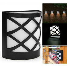 Fence Criss Cross Solar Powered LED Lights Wall Mounted Path Garden