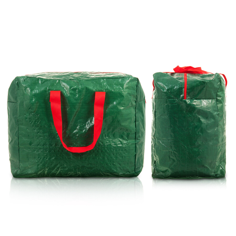 Christmas Tree Decoration Bauble Tinsel Wreath Zip Up Storage Bag Xmas