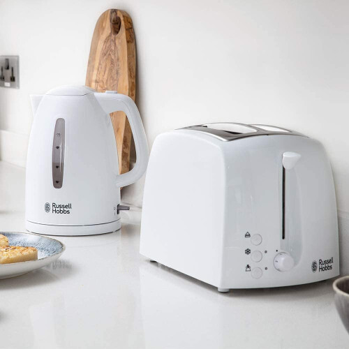 Russell Hobbs Russell Hobbs Textures Plastic Kettle 1.7 Litre 3000w Dual Water Windows White 2