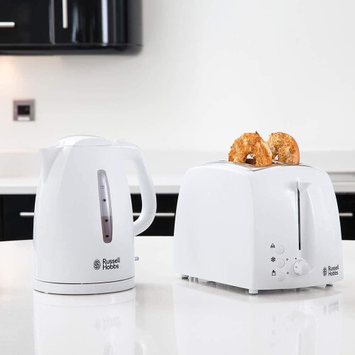 Russell Hobbs Russell Hobbs Textures Plastic Kettle 1.7 Litre 3000w Dual Water Windows White 1