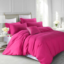 (Pink, Super King) Plain Duvet Cover Single Double King Bed Set Quilt