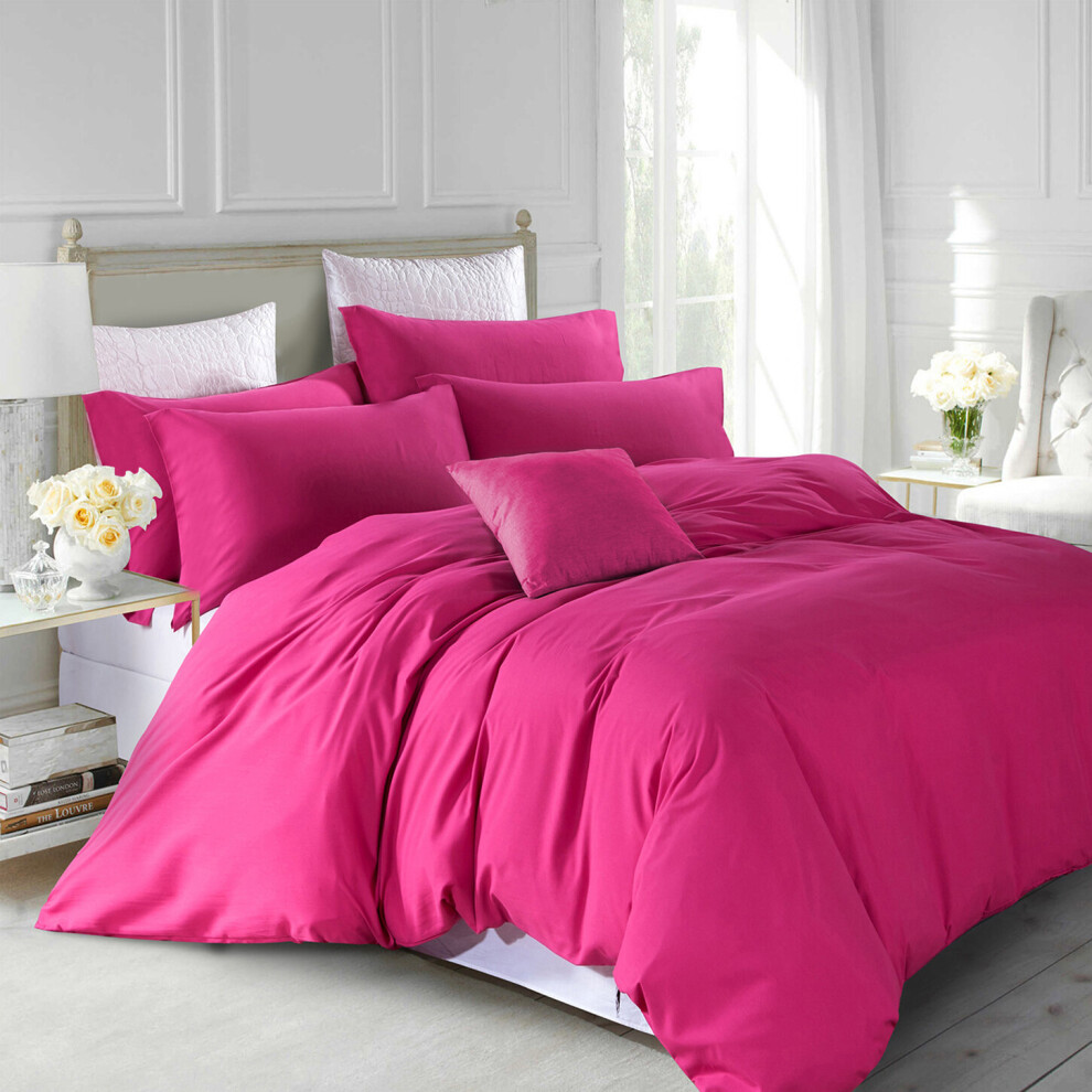 Imperial Rooms (, King) Plain Duvet Cover Single Double King Bed Set Quilt Pink