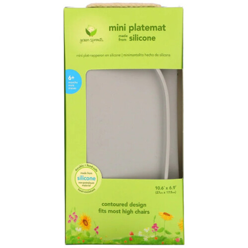 Green Sprouts, Mini Platemat, 6+ Months, Grey, 1 Mat