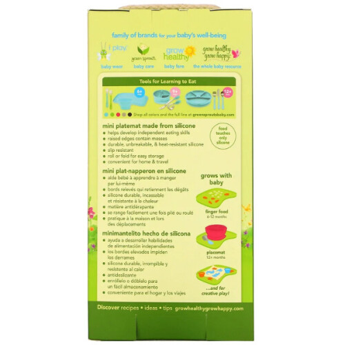 Green Sprouts, Mini Platemat, 6+ Months, Grey, 1 Mat 1