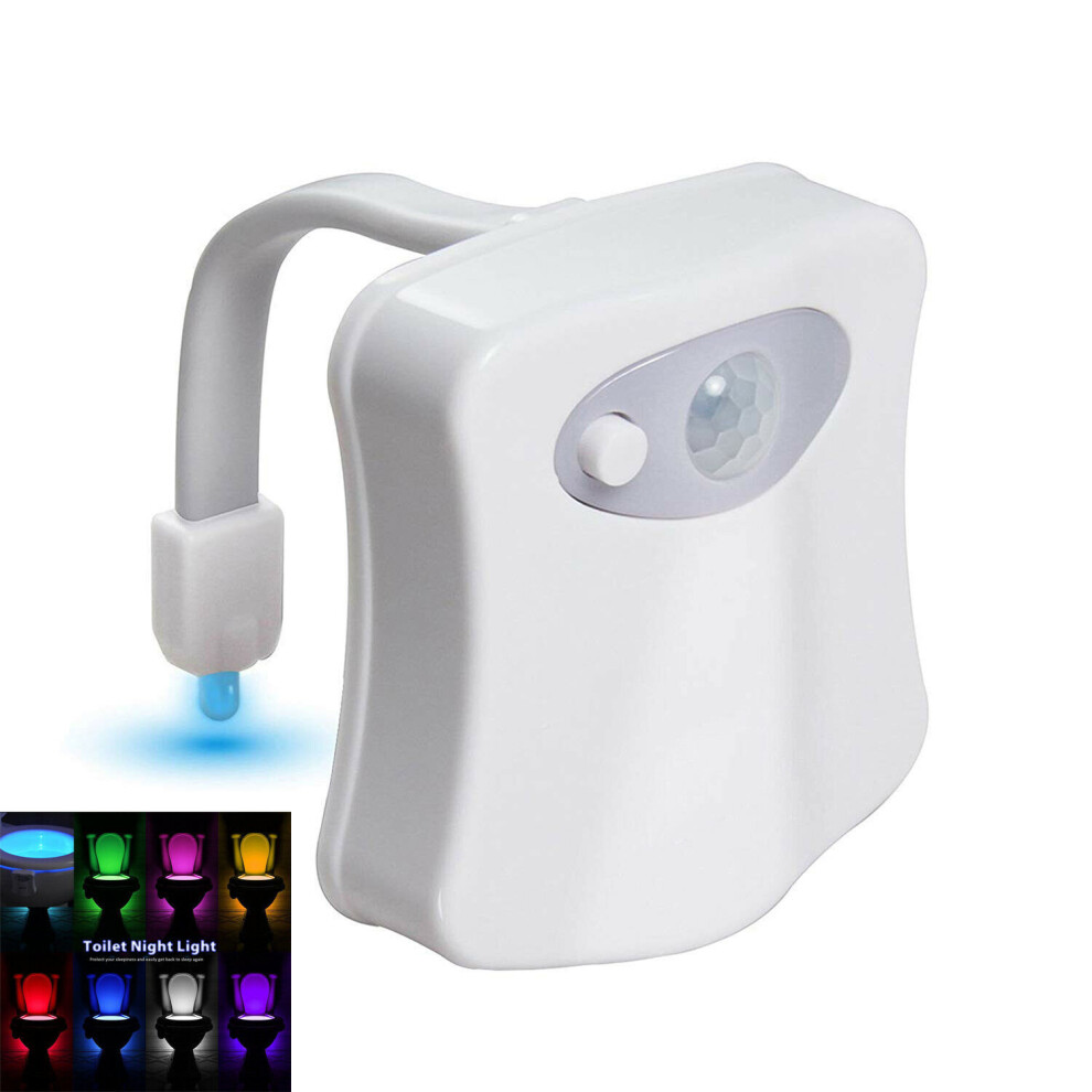 8 Colors LED Toilet Bowl Night Light Motion Sensor Flexible Lamp