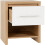 Seconique Seville 1 Drawer Bedside Cabinet White High Gloss/Light Oak Effect Veneer 6