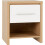 Seconique Seville 1 Drawer Bedside Cabinet White High Gloss/Light Oak Effect Veneer 1