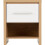Seconique Seville 1 Drawer Bedside Cabinet White High Gloss/Light Oak Effect Veneer 5