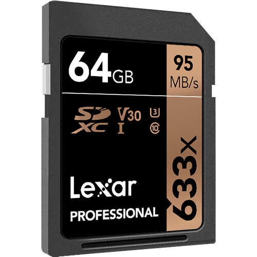 Lexar Lexar 64GB Professional 633x SDXC memory card Class 10 UHS-I