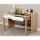 Seconique Seville 2 Drawer Slider Desk White High Gloss/Light Oak Effect Veneer 3