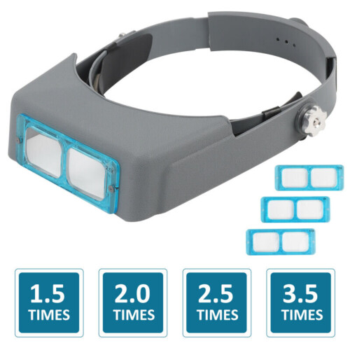 Headband Magnifier Hands Free Magnifying Glass Optivisor 4 Lense 1