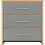 Seconique Seville 3 Drawer Chest Grey High Gloss/Light Oak Effect Veneer 2