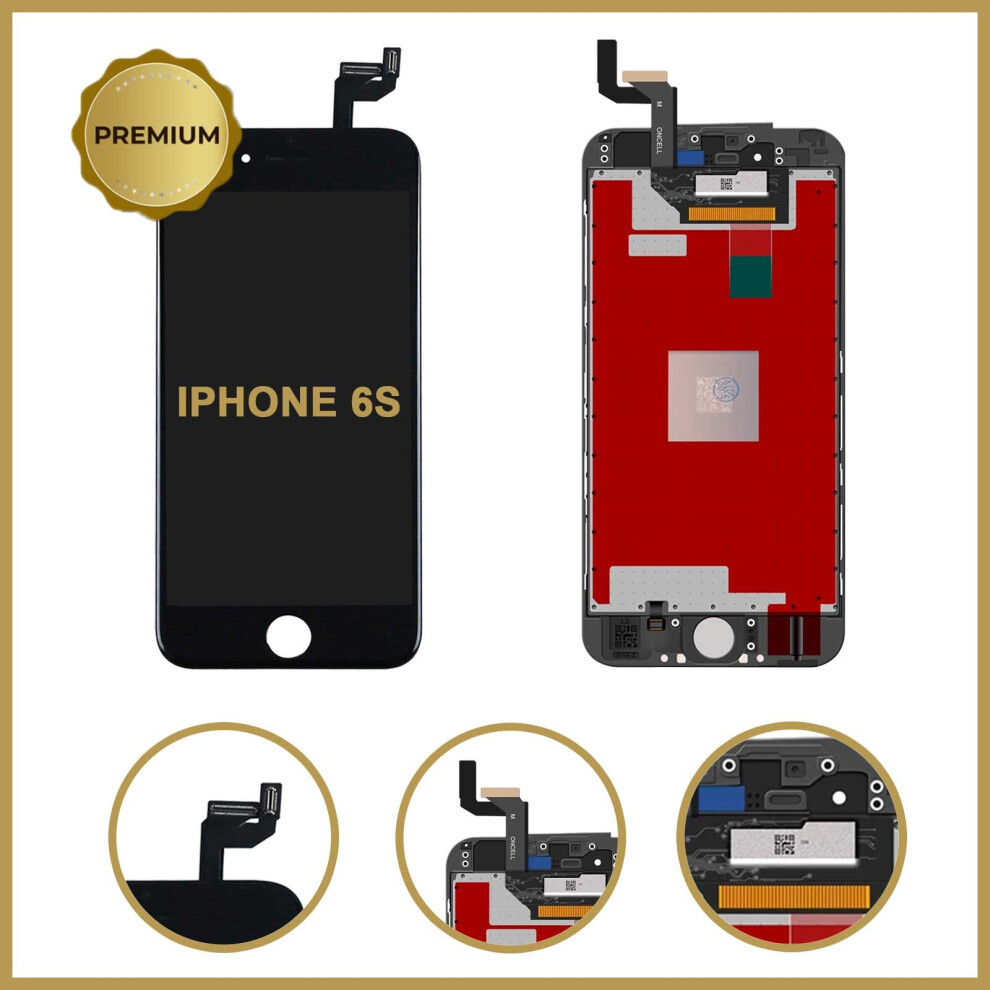 (Black) Lcd Display Glass Touch Screen Digitizer Assembly For Iphone 6S 4.7" - Premium Quality Black 5056363707150
