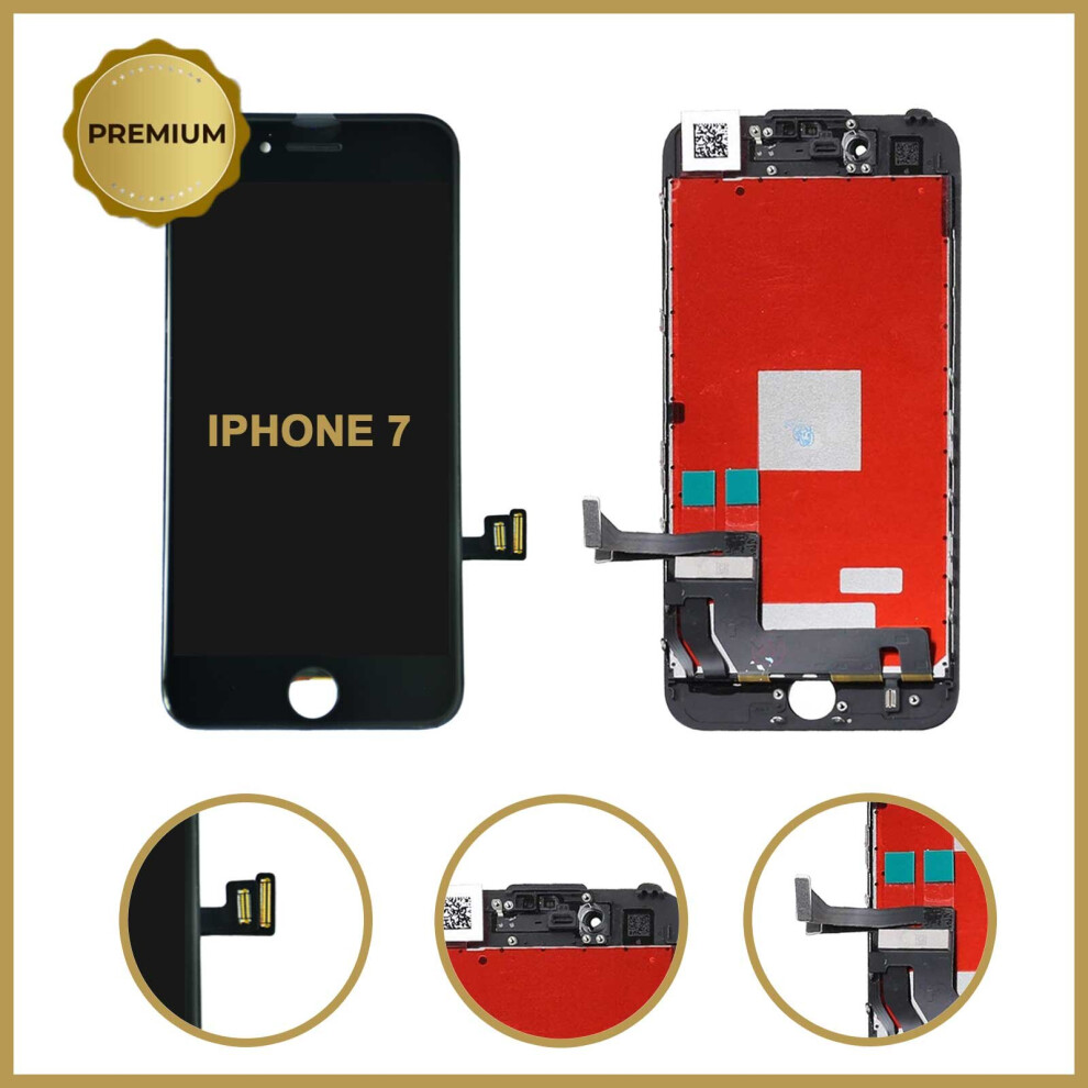 (Black) Lcd Display Glass Touch Screen Digitizer Assembly For Iphone 7 4.7" - Premium Quality Black 5056363707242