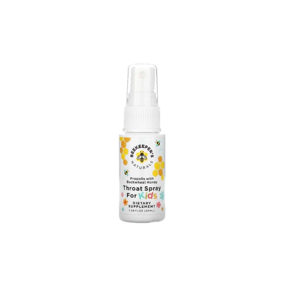 Beekeeper's Naturals , Propolis Throat Spray For Kids, 30Ml