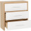 Seconique Seville 3 Drawer Chest White High Gloss/Light Oak Effect Veneer 3